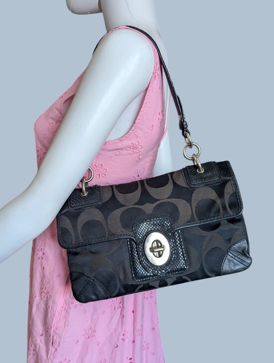 Coach Handbags - VINTAGE Coach Peyton Signature Flap Shoulder